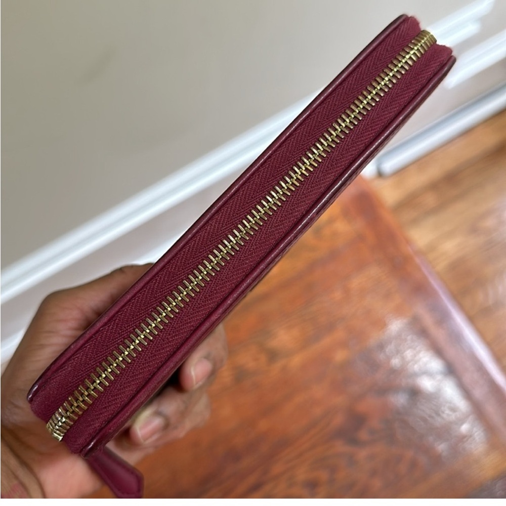 ✨ Fendi Pequin Long Zip Around Wallet Fuchsia Leather Trim - Picture 3 of 9